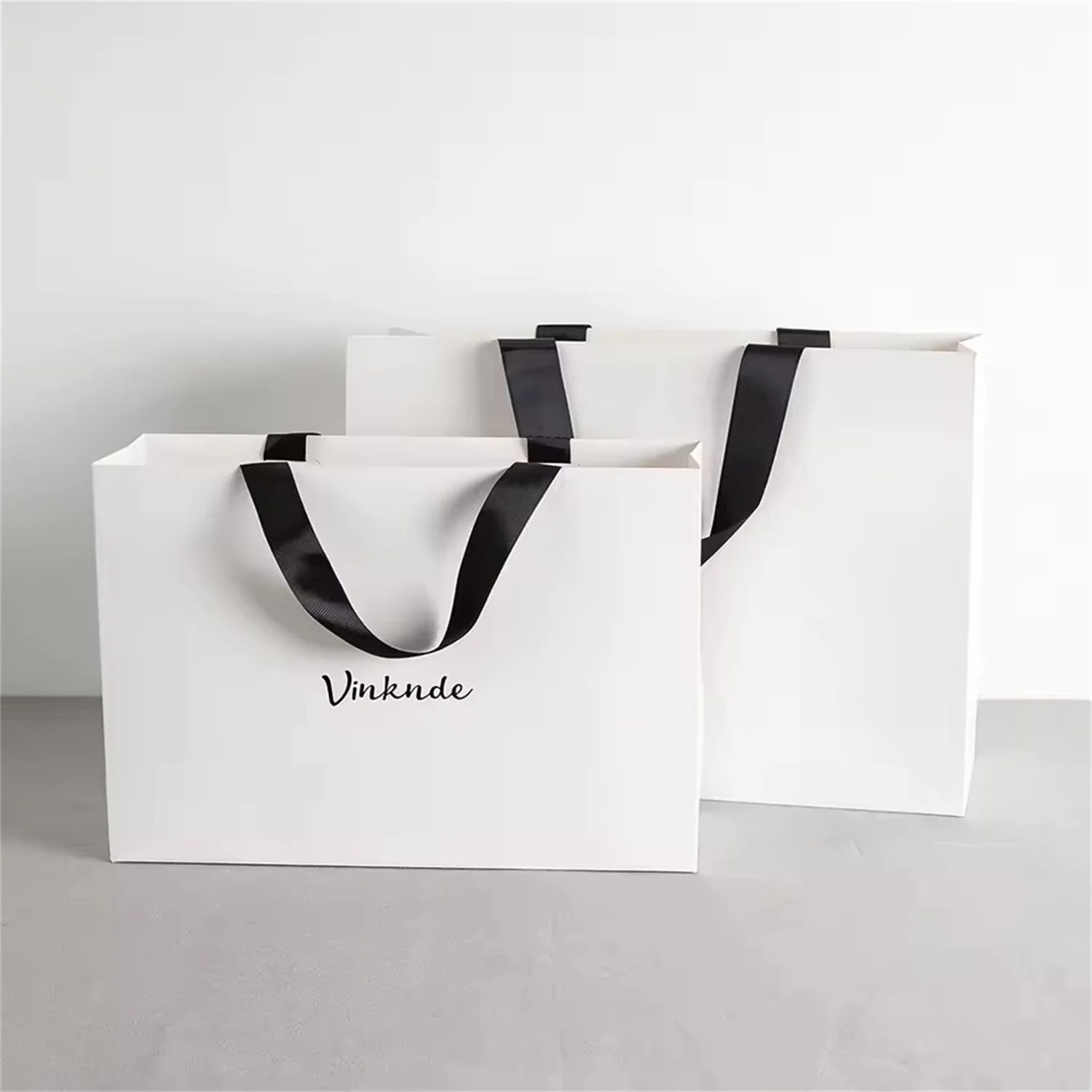 

50Pcs/Lot Thank You Gift Bags with Handles Bulk Custom Logo Reusable Goodie Tote Bag for Graduation Wedding Bridesmaid Business