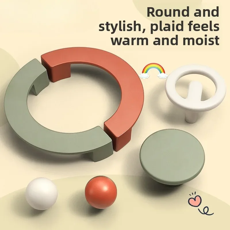 Modern Simple Style Zinc Alloy Colourful Baking Paint Surface Treatment Cabinet Door Handle Cupboard Drawer Knobs