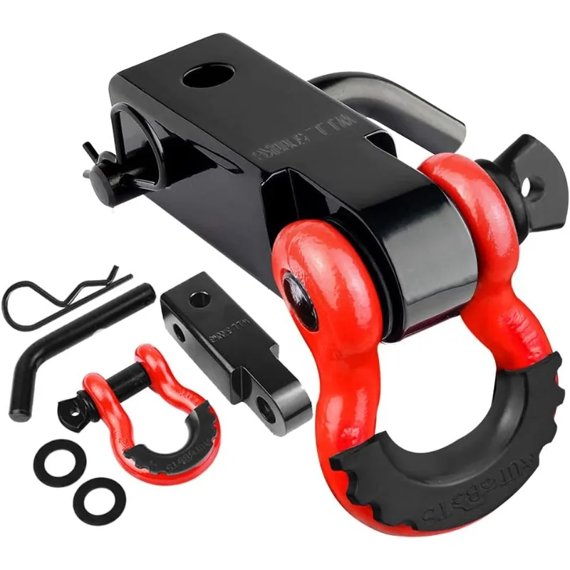 

Tow Hitch Receiver 2", 45,000 Lbs Break Strength Heavy Duty Receiver with 5/8" Screw Pin, 3/4 Shackle, Towing Accessories