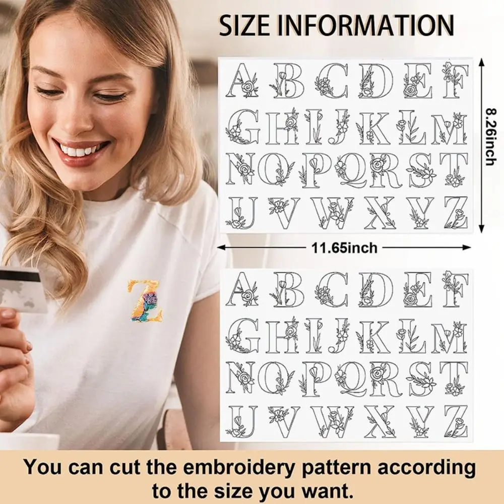 DIY Embroidery Dissolving Transfer Paper Stitching Stick Pattern Stabilizers Flowers and Leaf Designs Handmade Embroidery Crafts