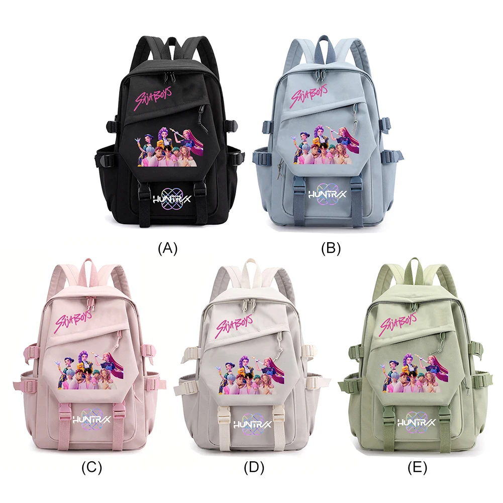 2025 KPop 悪魔ハンターズ Saja ボーイズプリントスクールバックパック女子スクールバッグ十代の若者のバックパック大容量学生バッグ