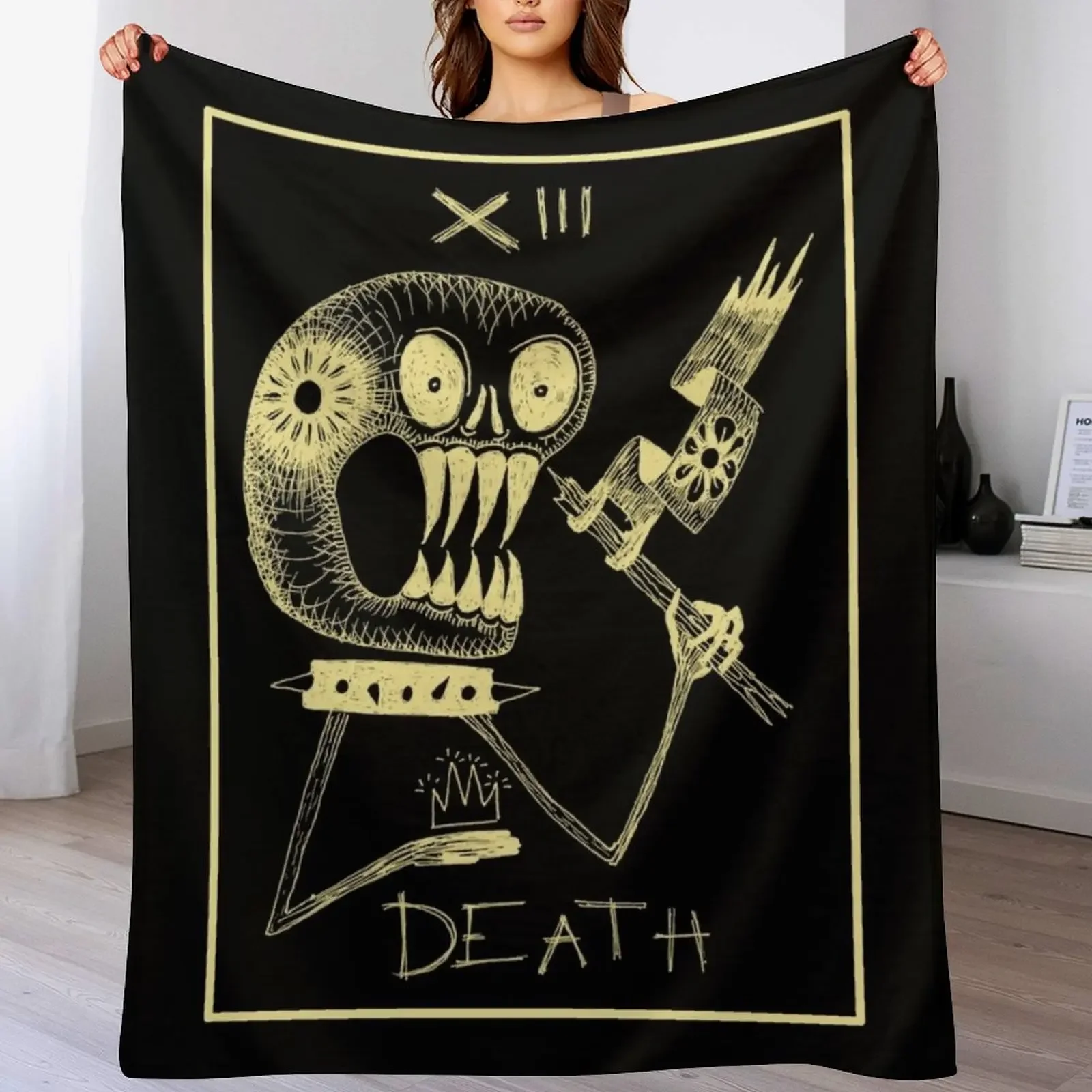 

Death XIII Tarot Card Throw Blanket sofa bed Large Decorative Beds blankets and throws Blankets