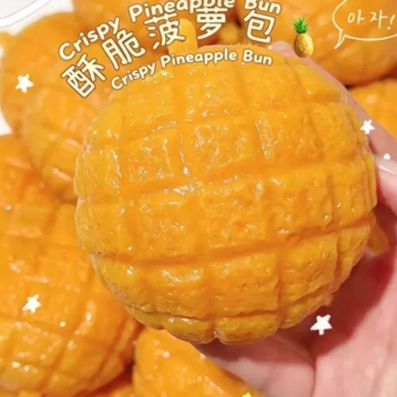 Crispy Pineapple Bun Squishy Handmade Squeeze Stress Relief Ball Decompression Fidget For Anxiety Relief & Desk Relaxation