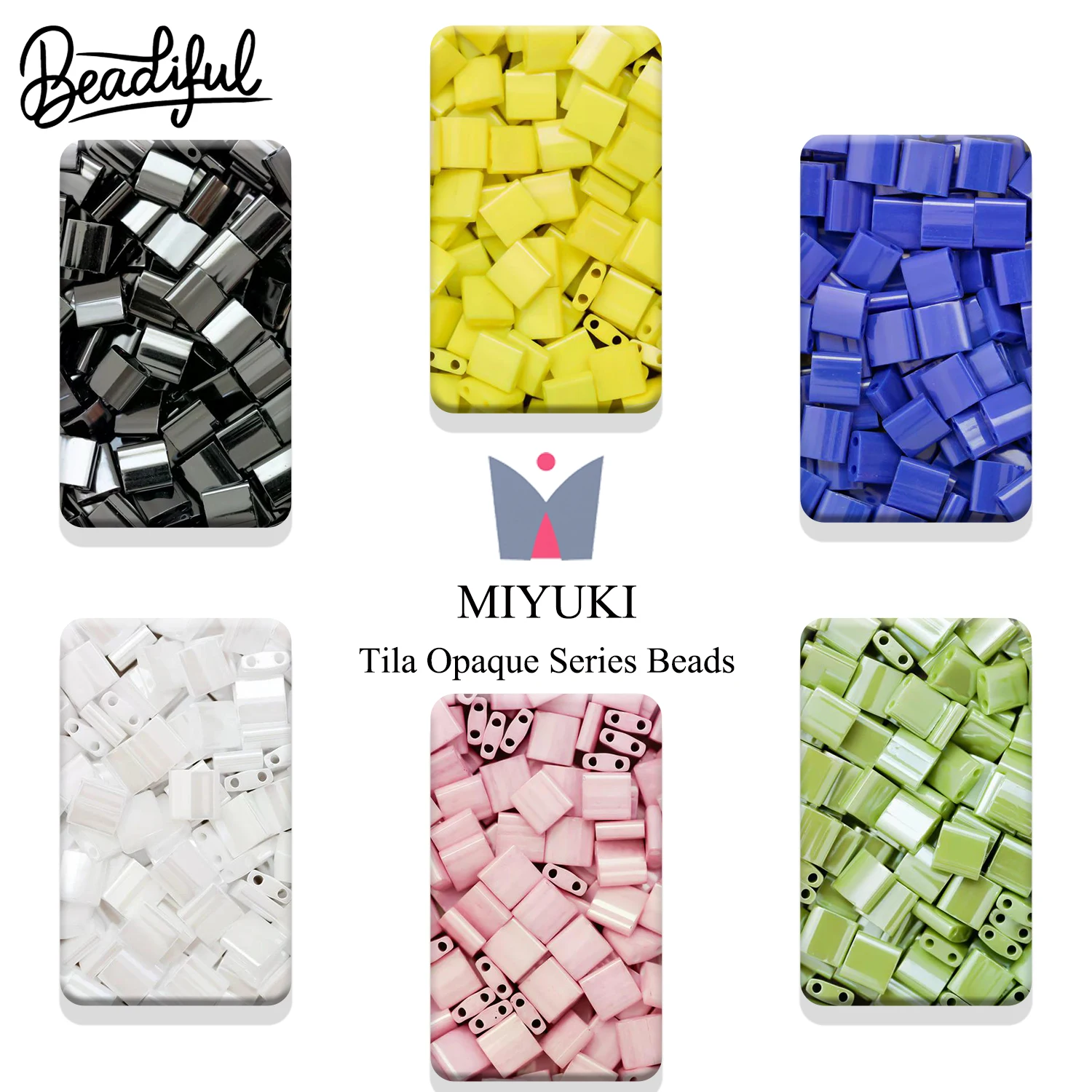 

MIYUKI Tila Opaque Beads 10g ~250pcs – Japan 2-Hole Square Solid Color Seed Beads Bracelet Jewelry Making
