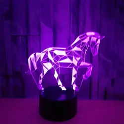 3D Nigh Light Black Color LED Bedside Lamp Eye Horse Shape Innovate LED Bedside Lamp Party Favor Decorative