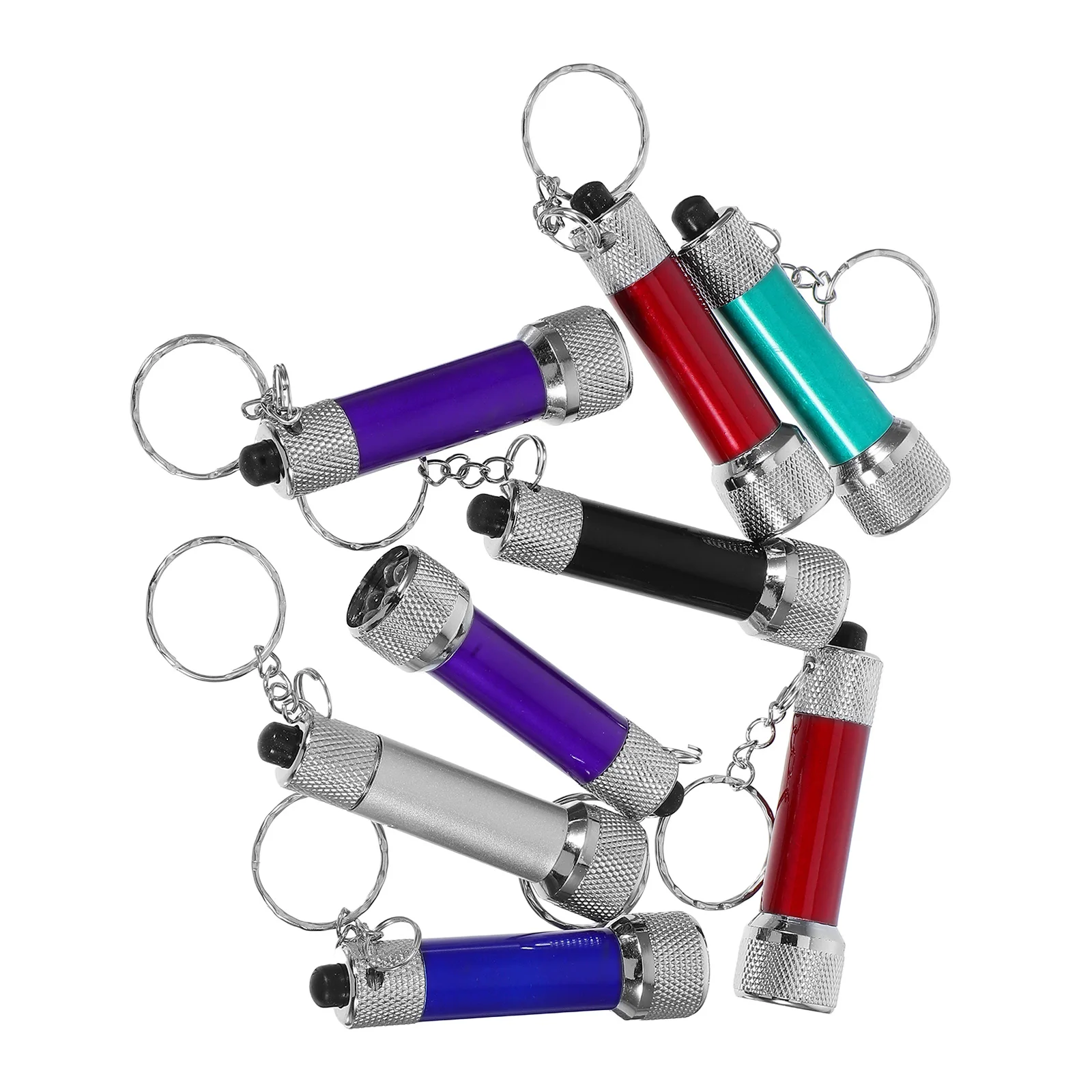 

8pcs Keychain Keychain Flashlight Led LED Torch Durable Mini Keyring Torch Aluminum Camping Outdoor Keyring With Light Night