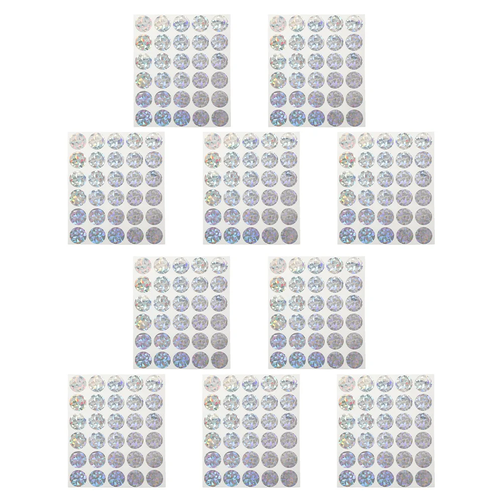 

10 Sheets Scratch Off Stickers Self Adhesive Round DIY Reward Labels for Party Prize Games Scratch Off Stickers Labels