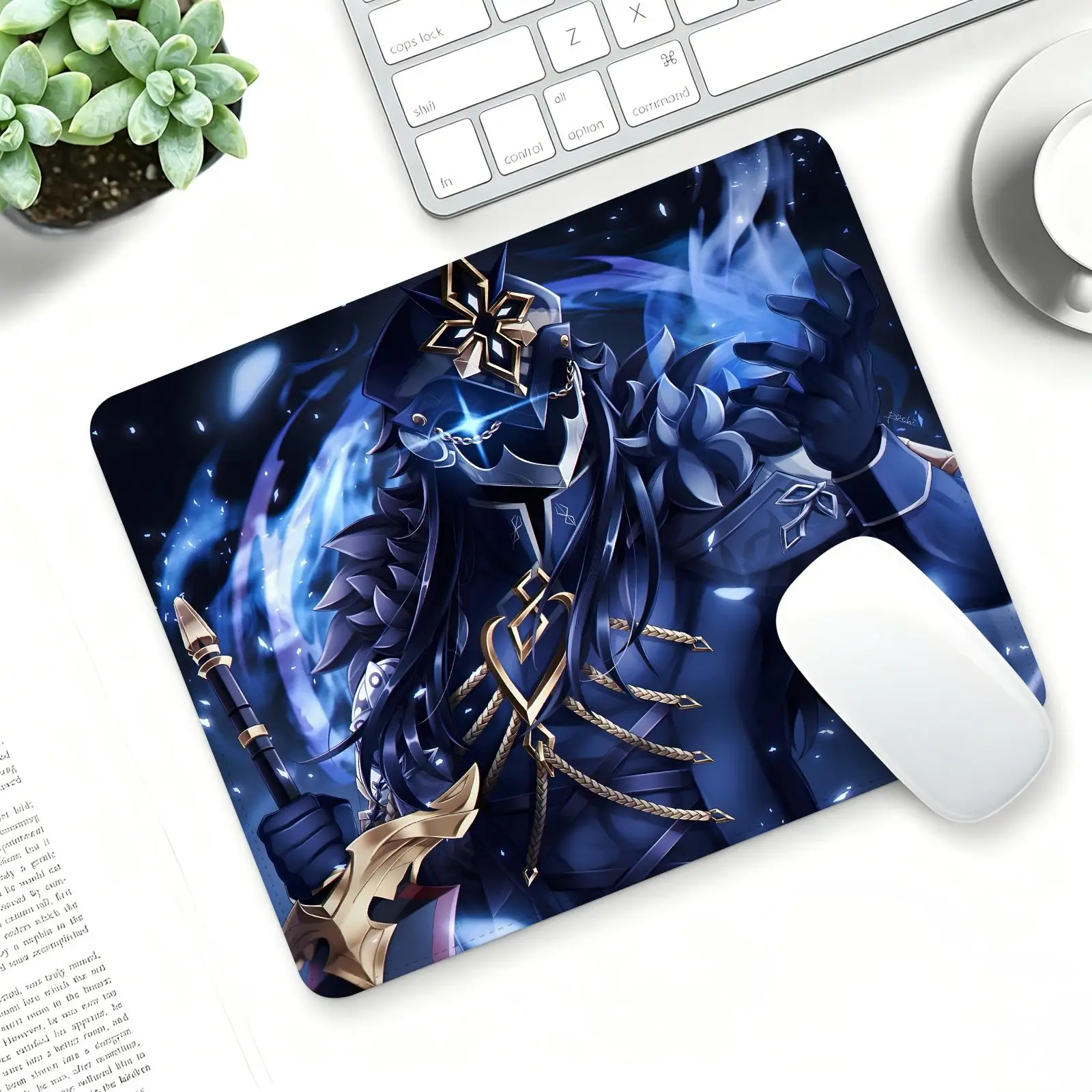 Genshin Impact Il Capitano Regular gaming mouse pad  Office mouse pad Laptop desk mat Stitched edge S/M/L size mouse pad
