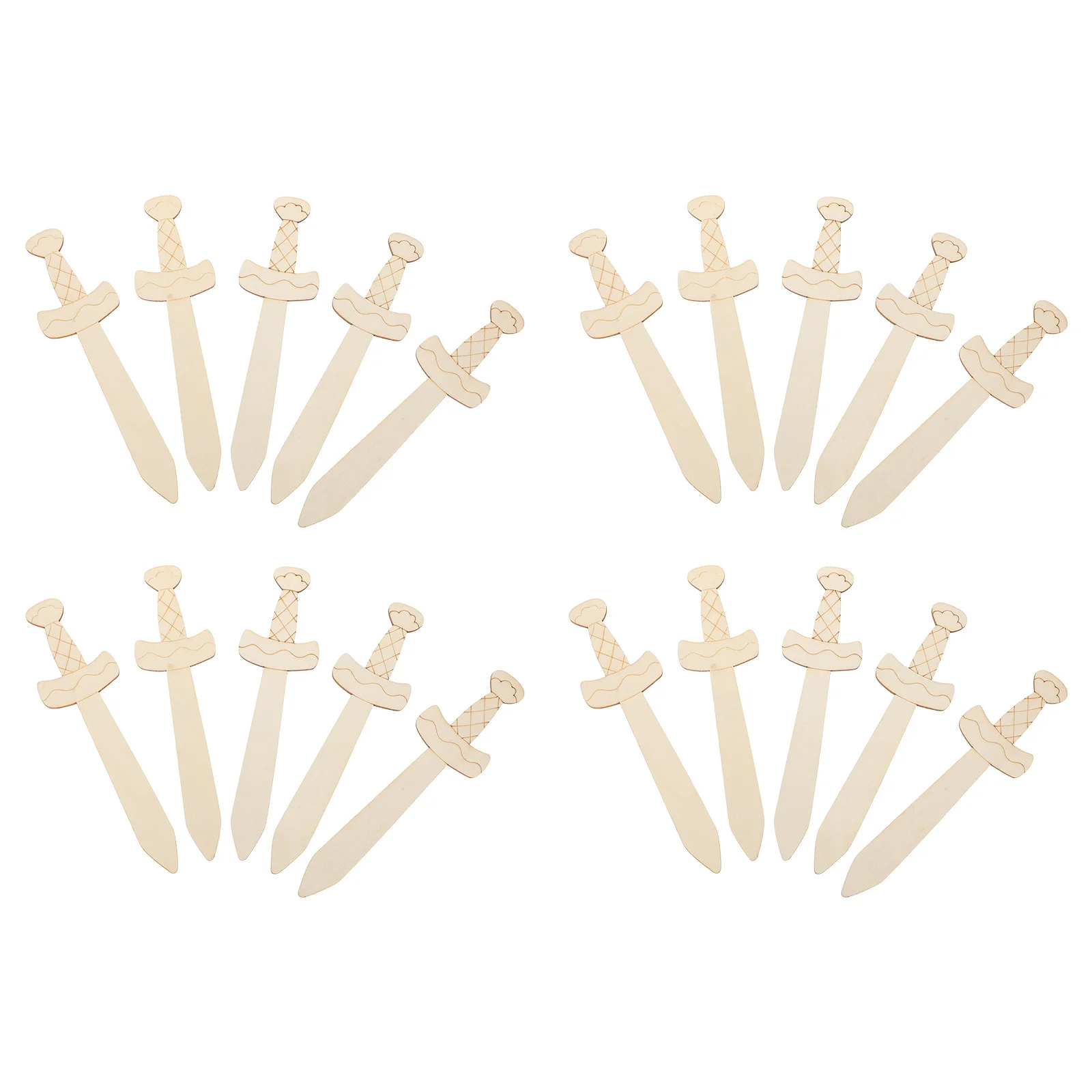 

20Pcs Wooden Swords to Decorate Unfinished Pirate Swords Painting Crafts for Kids DIY Art Party Classroom Projects Wood Craft