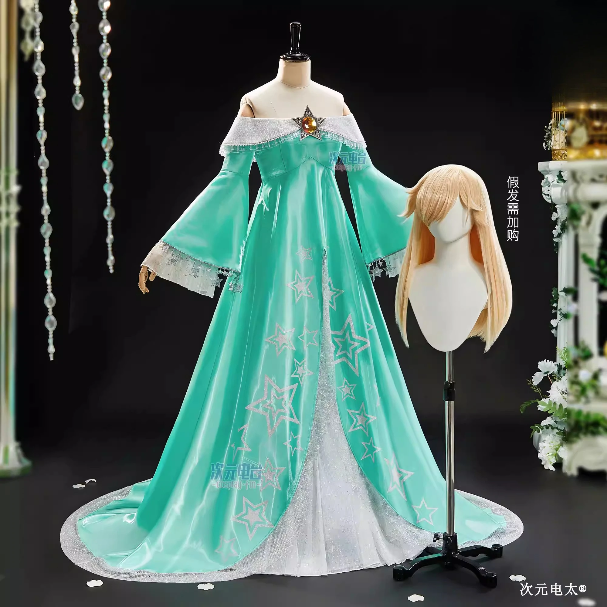 Film Rosalina Cosplay Kostuum Jurk Volwassen Vrouwen Rosalina Prinses hoge kwaliteit Blauwe jurk Halloween Fancy Party uniform