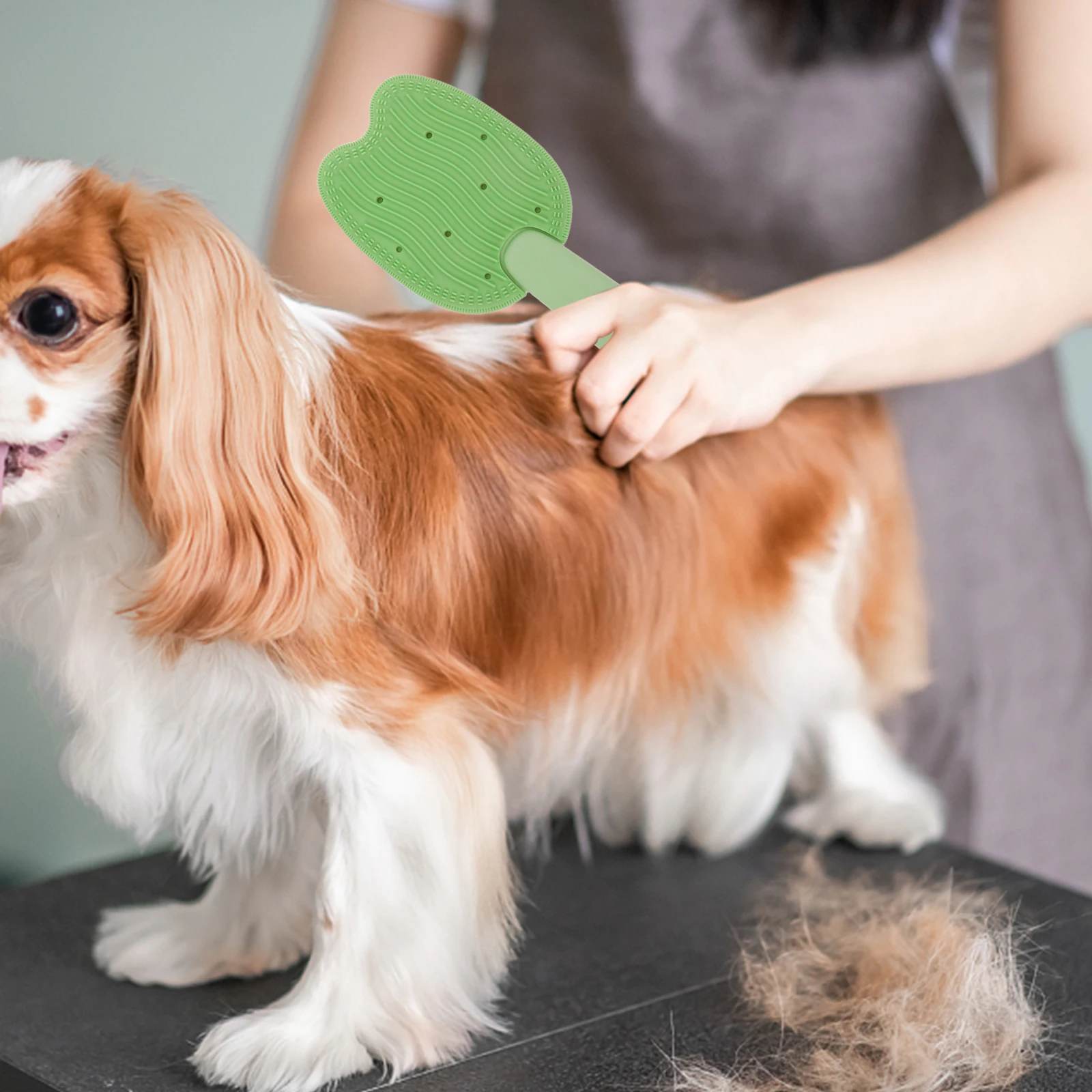 

Dualsided Removing Loose Hair Washable Reusable Green Comb Tool Pet Supplies Hair Removal Multi Functional Bath Indoor for Home