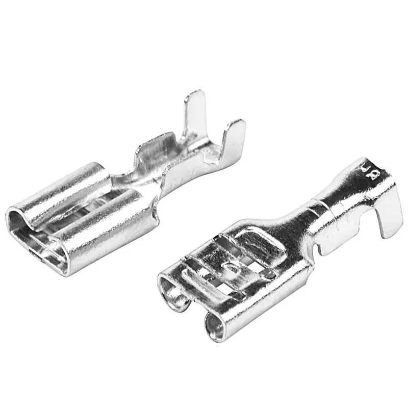 800Pcs 6.3Mm Uninsulated Female Spade Push On Crimp Terminal Non Insulated 2.5Mm²-AB09