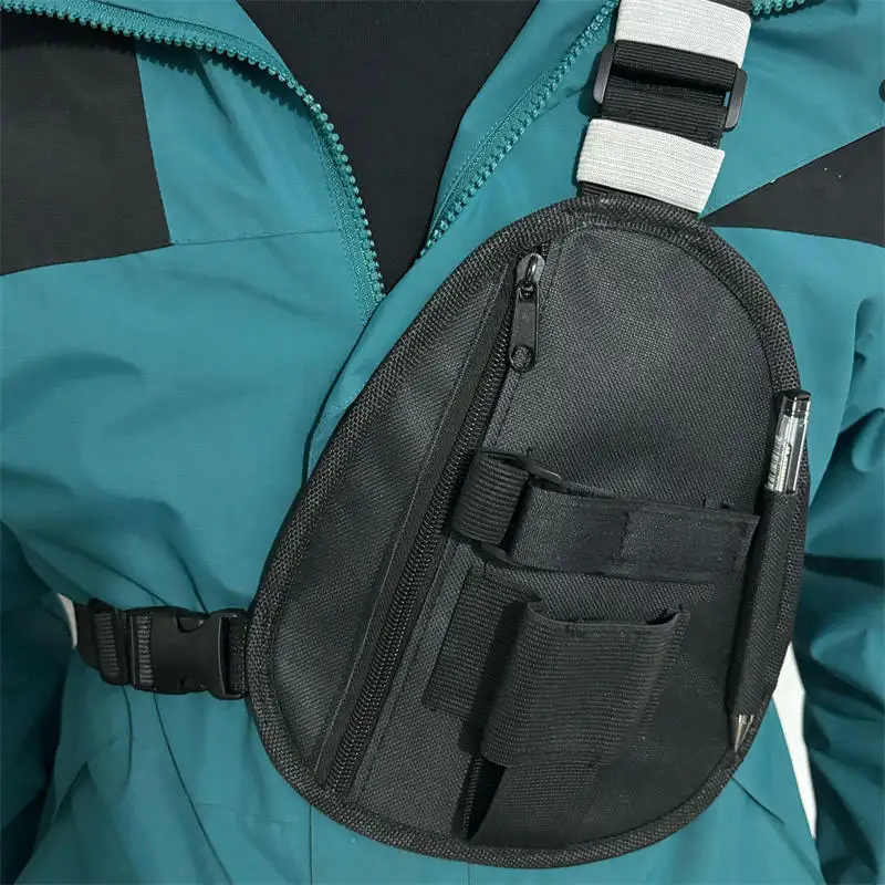 

Adjustable Radio Harness Bag Front Pack Triangle Chest Bag Pouch Holster Carry Case For Walkie Talkie