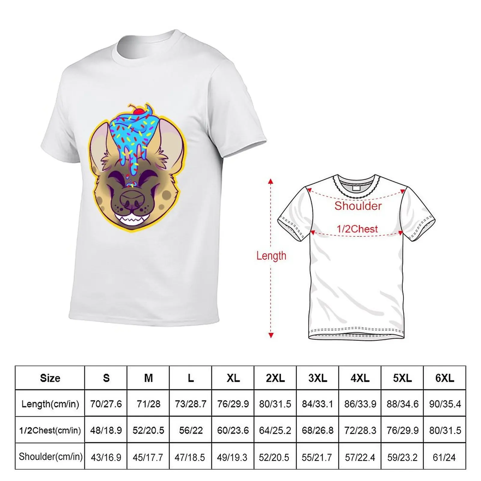 Cupcake Spotted Hyena T-Shirt street wear plus size tops T-shirt men