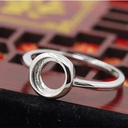 Ring Blank for 6x6mm/7x7mm/8x8mm/9x9mm/10x10mm/11x11mm/12x12mm Round Cabochons 925 Silver Adjustable Ring Setting