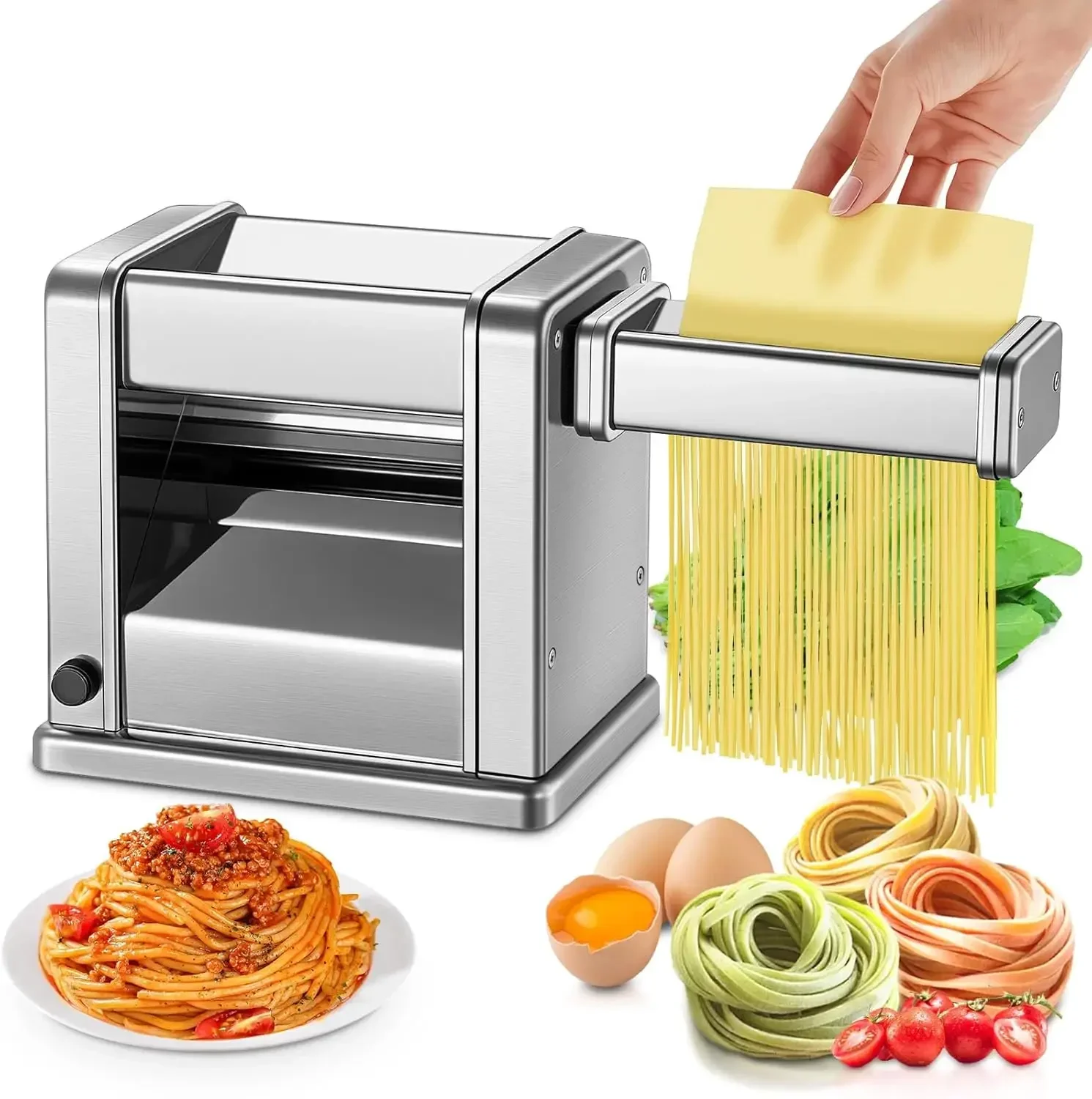 

Электрическая машина для приготовления пасты, регулируемая по толщине, для спагетти, феттучини, лазаньи и теста для пельменей | 7-уровневый Cu