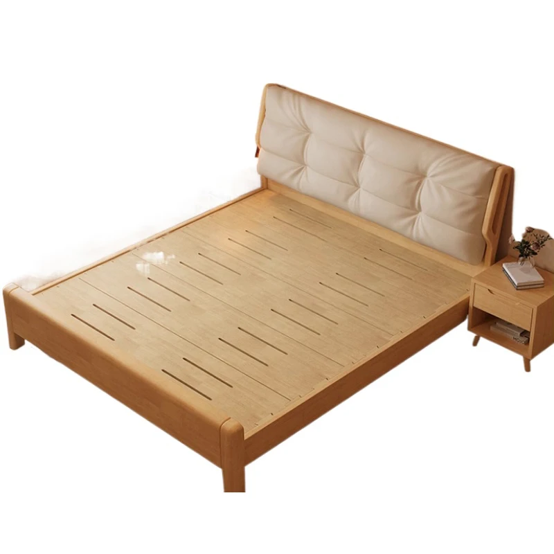 سرير هيكل لسان نقر على الطراز الشمالي سرير مزدوج فاخر وحديث بتصميم بسيط أثاث غرفة نوم Letto Matrimoniale