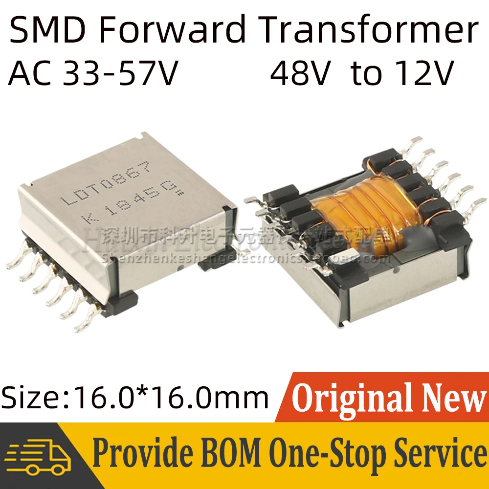 2pcs LDT0867-50 SMD PoE Forward Transformer DC 33V-57V 48V Convert to 12V 1.5A Switching Power Supply Power Over Ethernet
