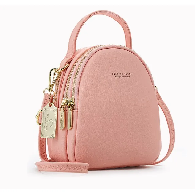 Women's Backpack Small Square Bag PU Leather Purse for Ladies Tote Multi-Function Luxury Mini Shoulder Bag Messenger Bag
