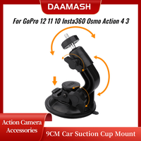 9CM Car Suction Cup Universal Phone Holder Adjustable 1/4 Adapter For GoPro 12 11 10 Insta360 Osmo Action 4 3 Smart Phone Camera