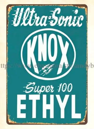 Ultra-Sonic Knox Super 100 Ethtyl metal tin sign office cantine home decor