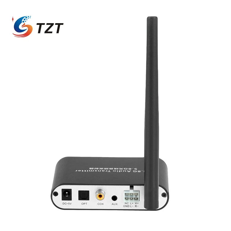 TZT T58G-B HiFi 5.8 جيجا هرتز جهاز إرسال الصوت اللاسلكي/استقبال موسع الصوت دعم البصري/محوري/AUX/AMP/USB المدخلات