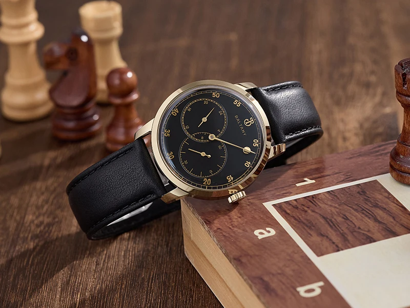 Baltany S4098 Original Herrenuhr mit asymmetrischem Zifferblatt, Saphirglas, leuchtend, wasserdicht, lässig, Business-Quarz-Armbanduhr – Detail 3