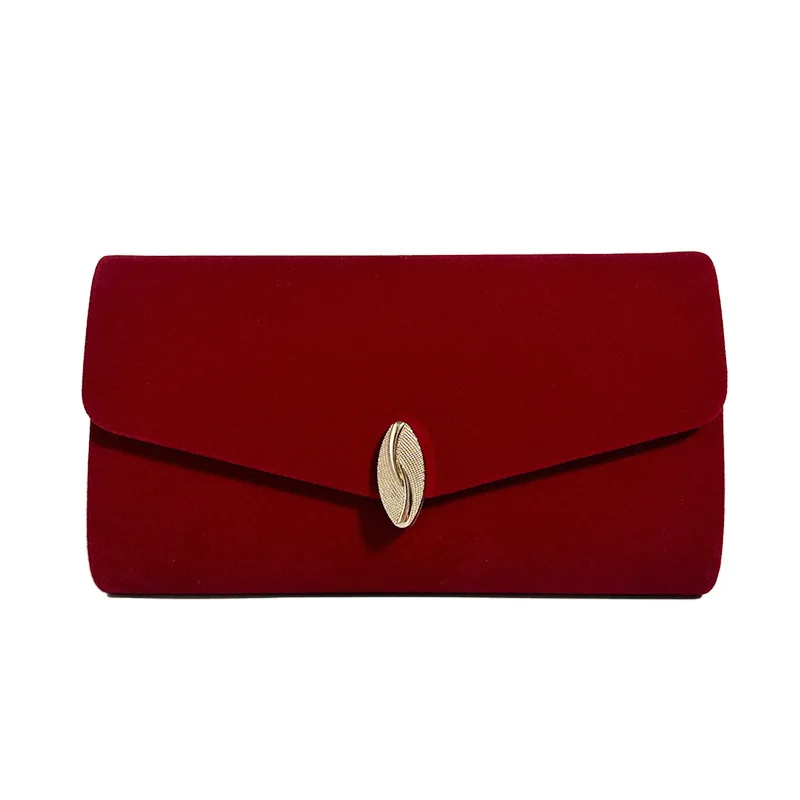 Red Blue Retro Elegant Velvet Evening Bags Fashion Advanced Sense Clutches Shoulder Bag Wedding Party Small handbags For Women