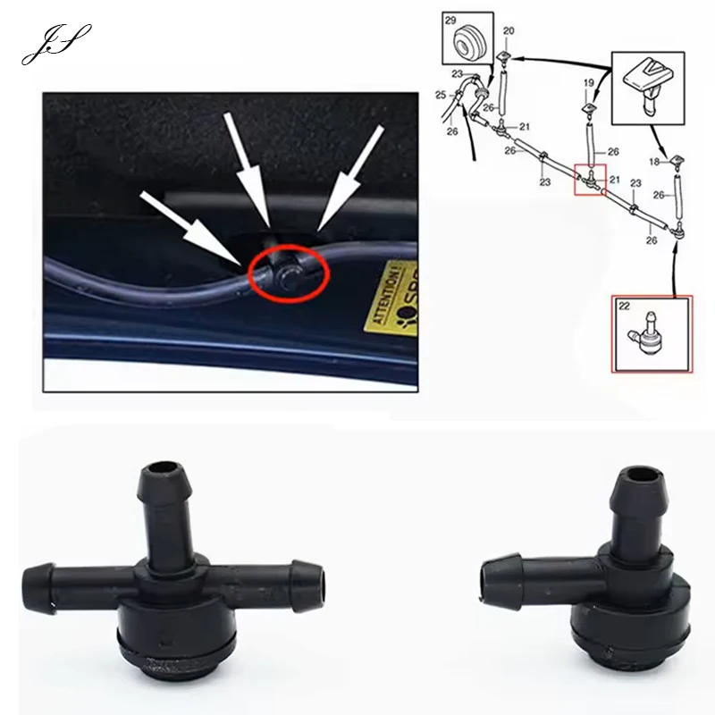 1PCS Car Windshield Washer Check Valve 2 Way 3 Way 31391513 for Volvo C30 C70 S40 S60 S70 S80 V50 V70 XC60 XC70 XC90 9178897 view 2