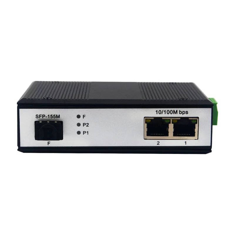 Industrial Media Converter 10/100Mbps 1 SFP + 2 100M RJ45 Ports Din-rail 9-57VDC Dual Input SFP to RJ45 Ethernet Media Converter