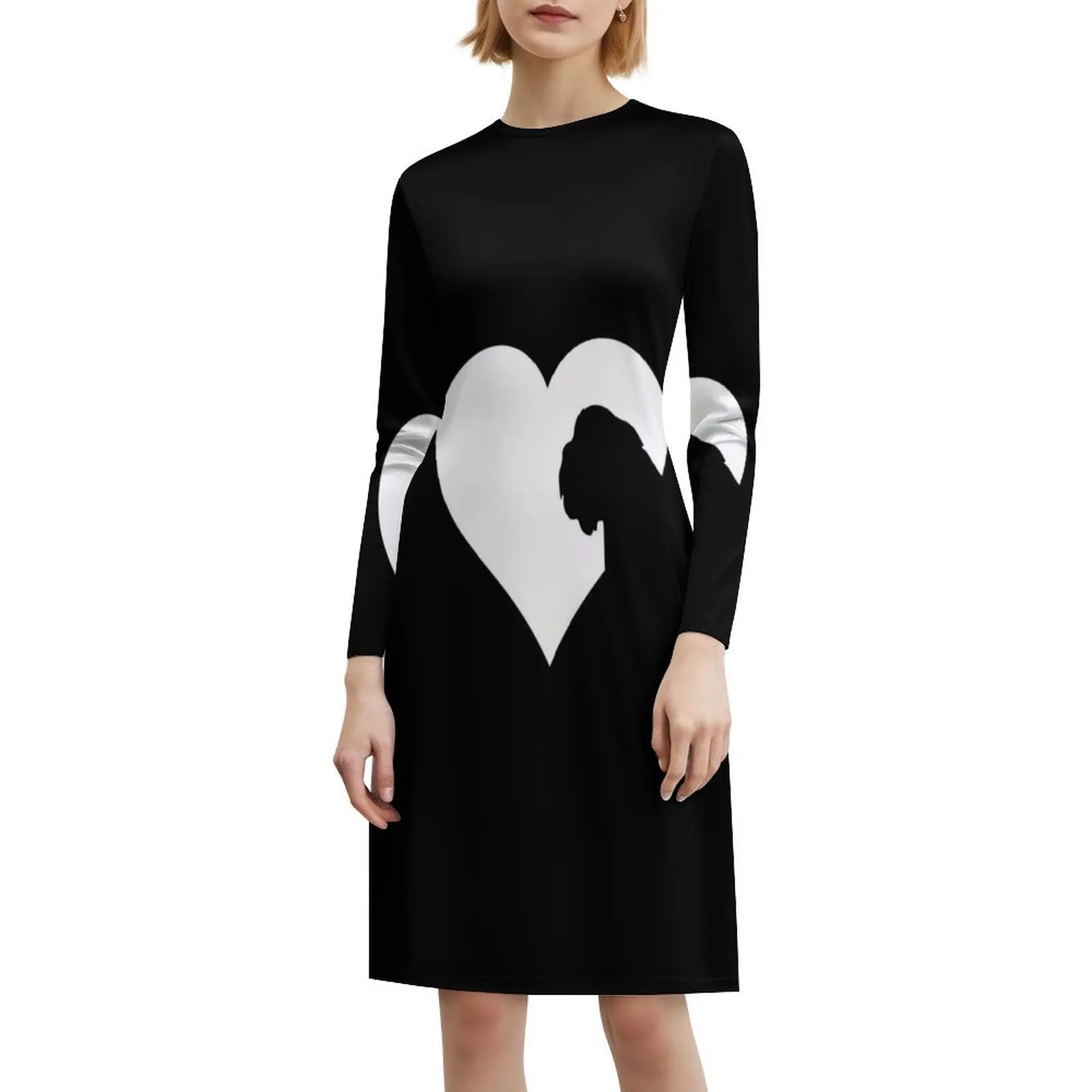 قلب بروكسل غريفون عاشق فستان بصدر مفتوح فستان أنيق للحفلات الصيفية للنساء ذو لونين بروكسل غريفون #6