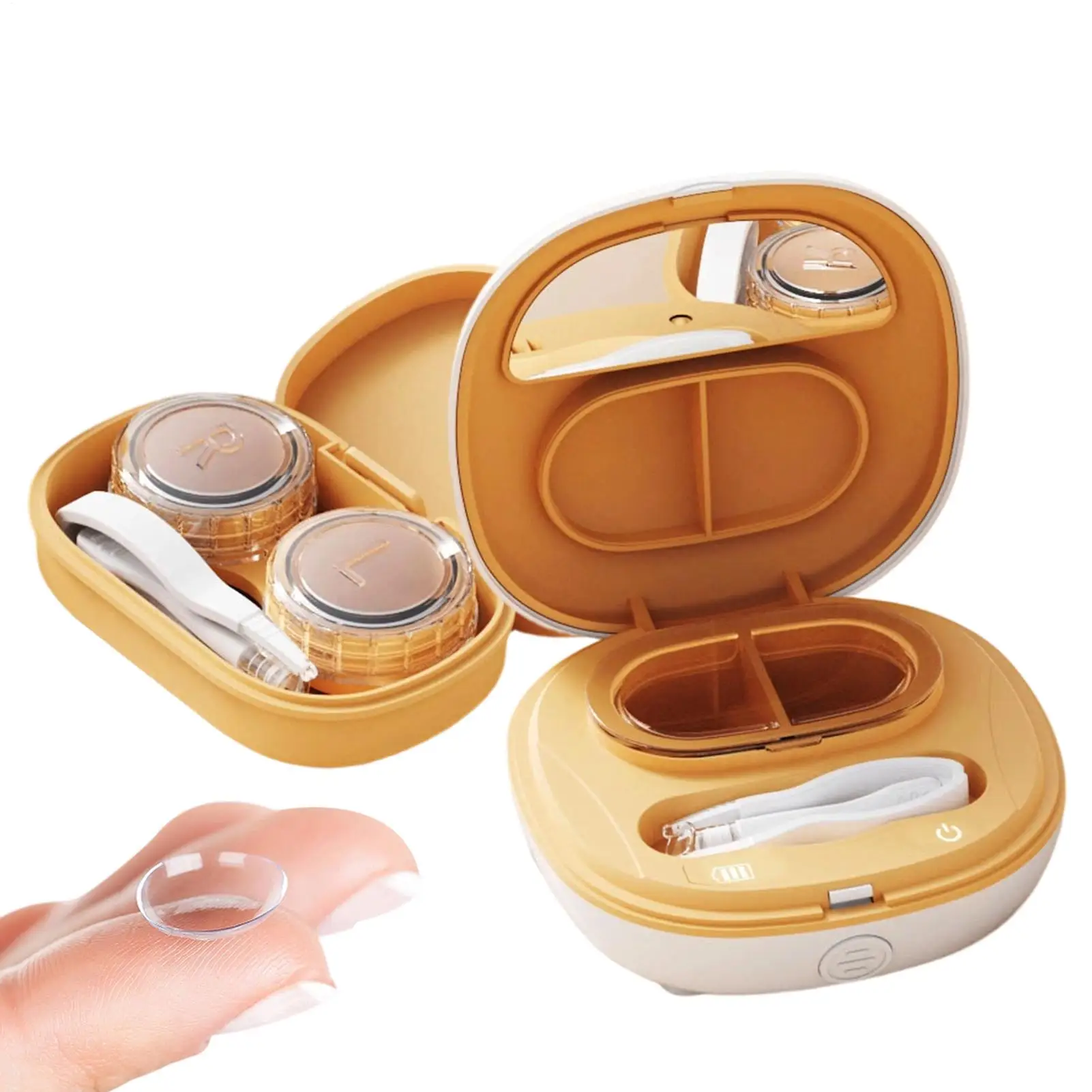 Contact Lens Cleaner Portable Rechargeable Cleaning Tool With Mirror Contact Lenses Cleaner Machine For Daily Eye Care Travel