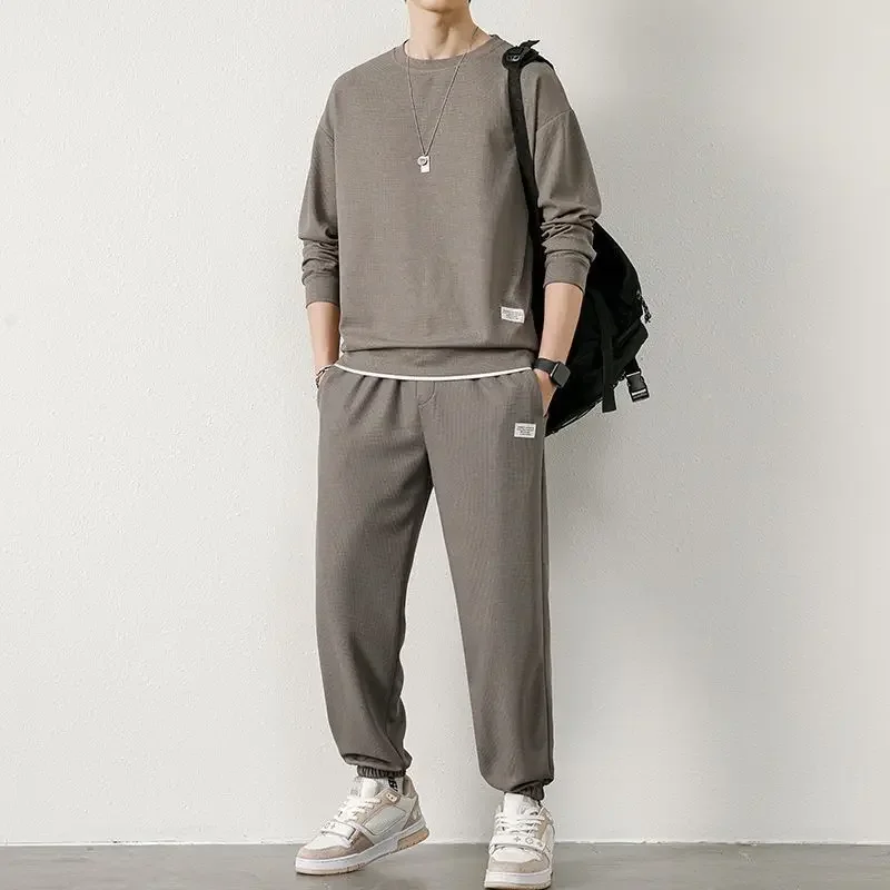 Abiti larghi per uomo autunno manica lunga abbigliamento sportivo felpa pantaloni sportivi tuta oversize 4XL 5XL abbigliamento uomo 2 pezzi set