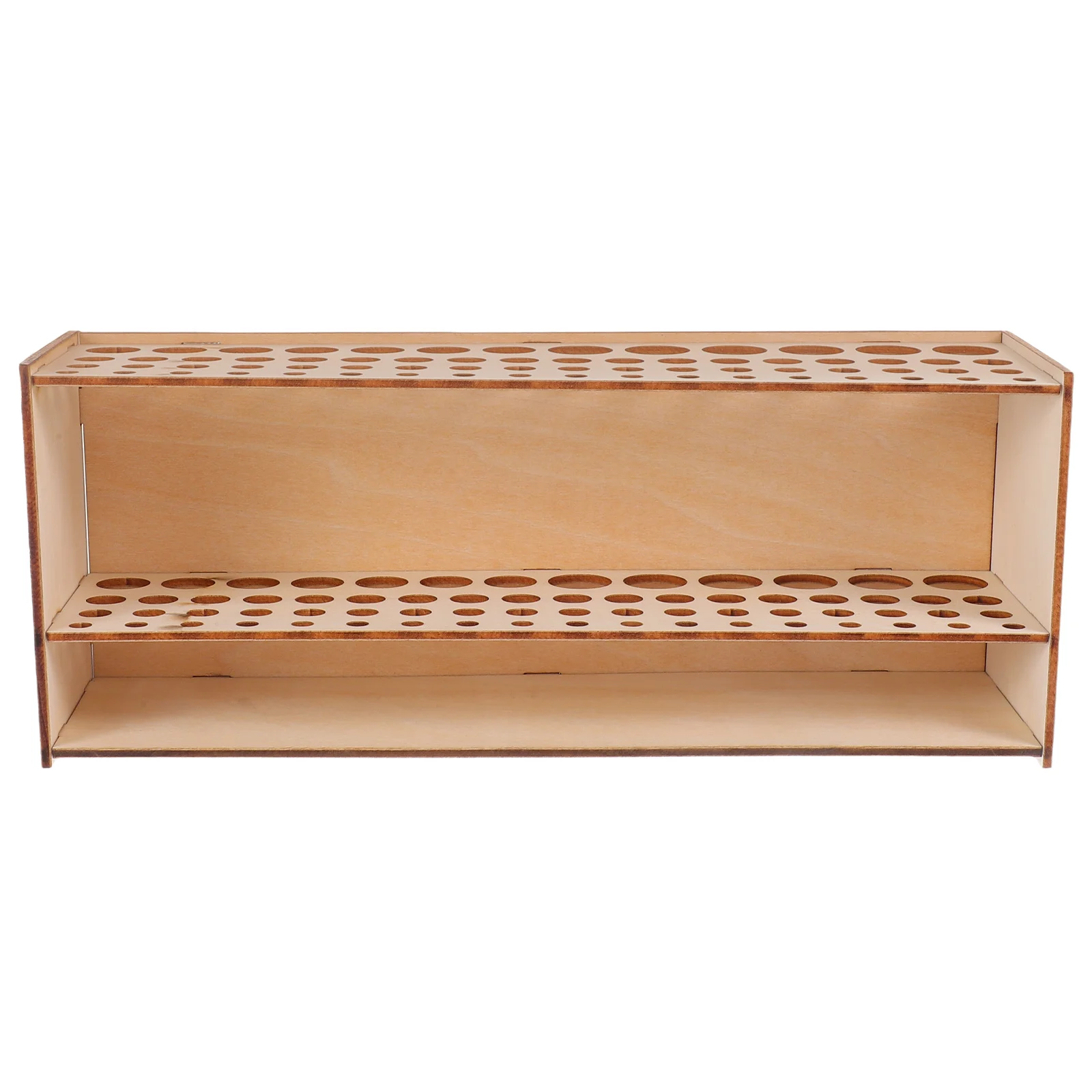 

Wooden Pen Holder Desk Stand Multi Functional Paint Brush Organizer Makeup Brush Rack Test Tube Storage Rack for Artists