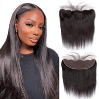 13x4 Lace Frontal Remy Brazilian Human Hair Transparent Lace Natural Hairline With Baby Hair Straight Frontals