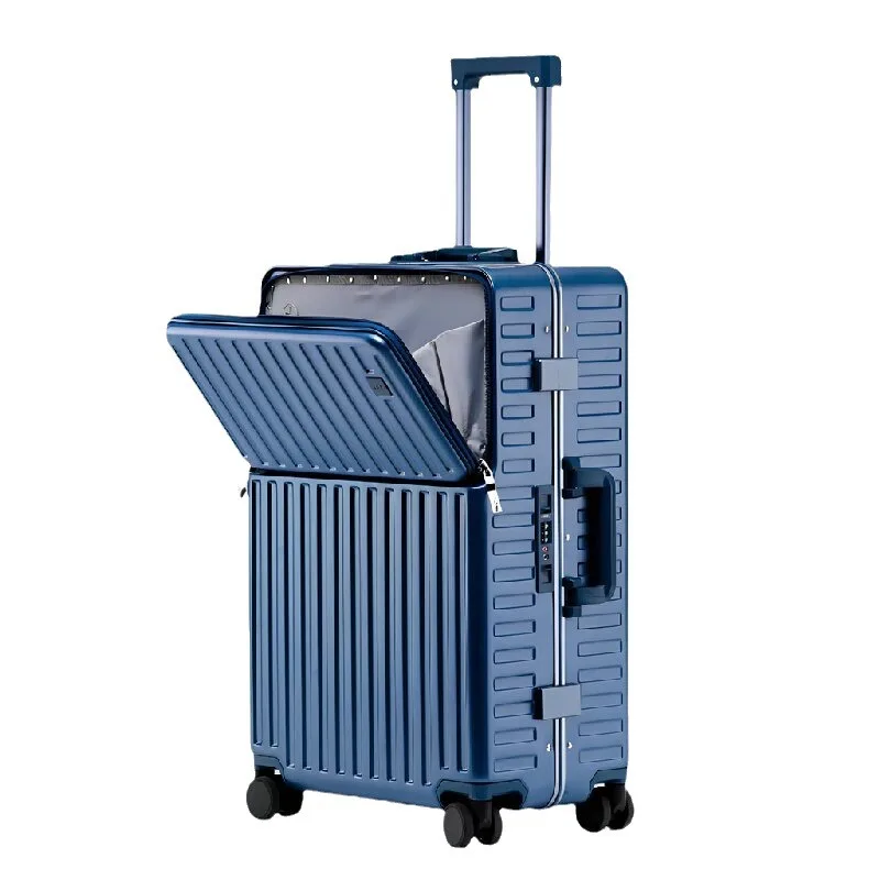 

Front open suitcase aluminum frame trolley case female password case male boarding case tide 24-inch suitcase bag pressure
