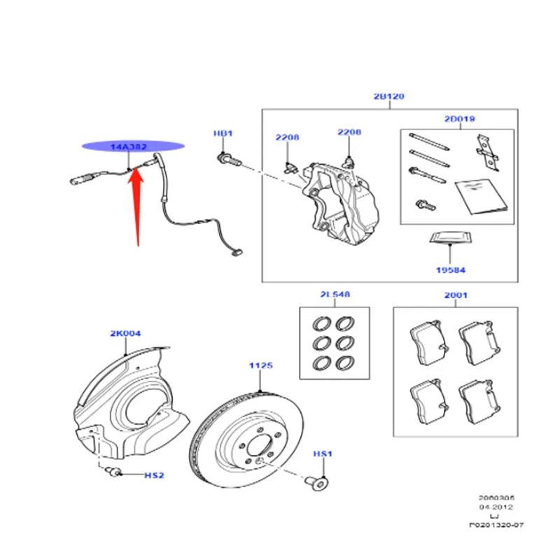 1 sztuk nowy przedni klocek hamulcowy czujnik zużycia nadaje się do Range rovera 2010-2013 LR012824