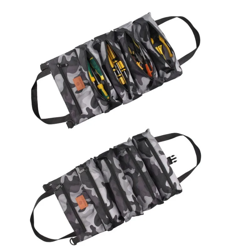 Multi-functional Canvas Tool Bag Strong and Durable Repair Car Tool Bag Roll Bag Portable Hardware Tool Storage Bag