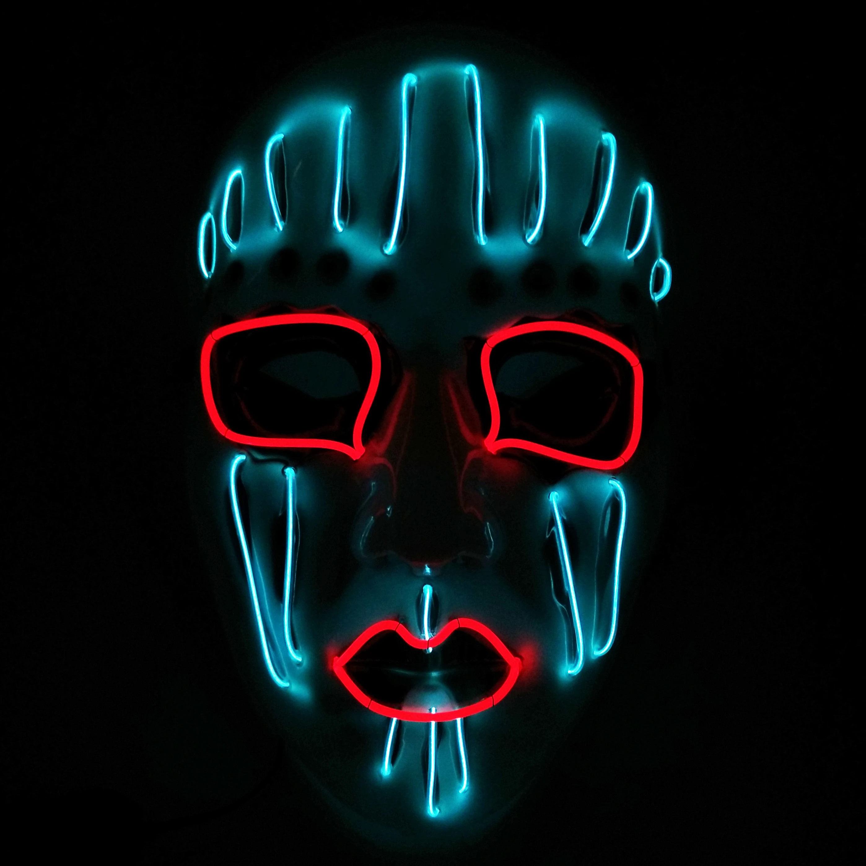 Led slipknot máscara dj halloween masquerade cosplay traje adereços assustador máscara brilhante para adultos homens halloween slipknot máscara