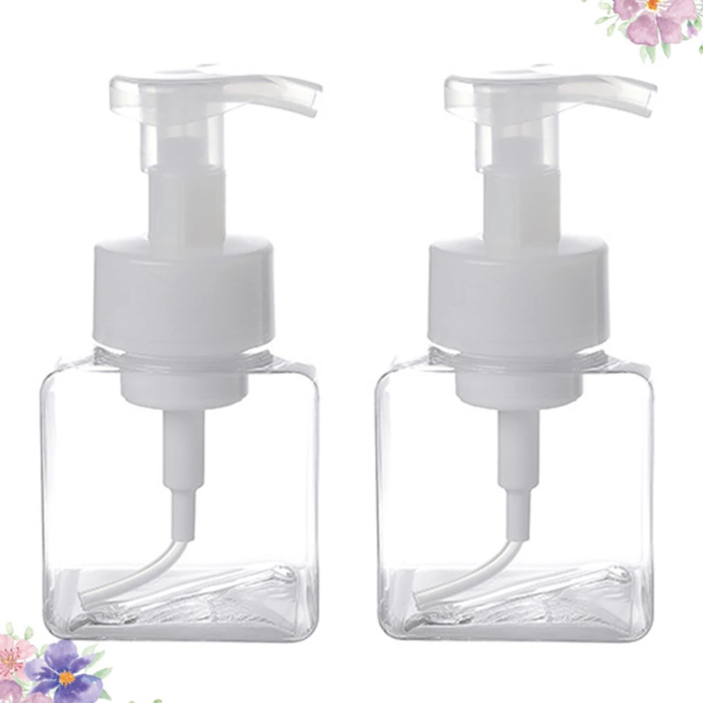 قطعتان من زجاجات لوشن توزيع مضخة الزجاجات اللامعة مع صانع فقاعات كريمة رغوية وشامبو فارغ بحجم مناسب للسفر #6