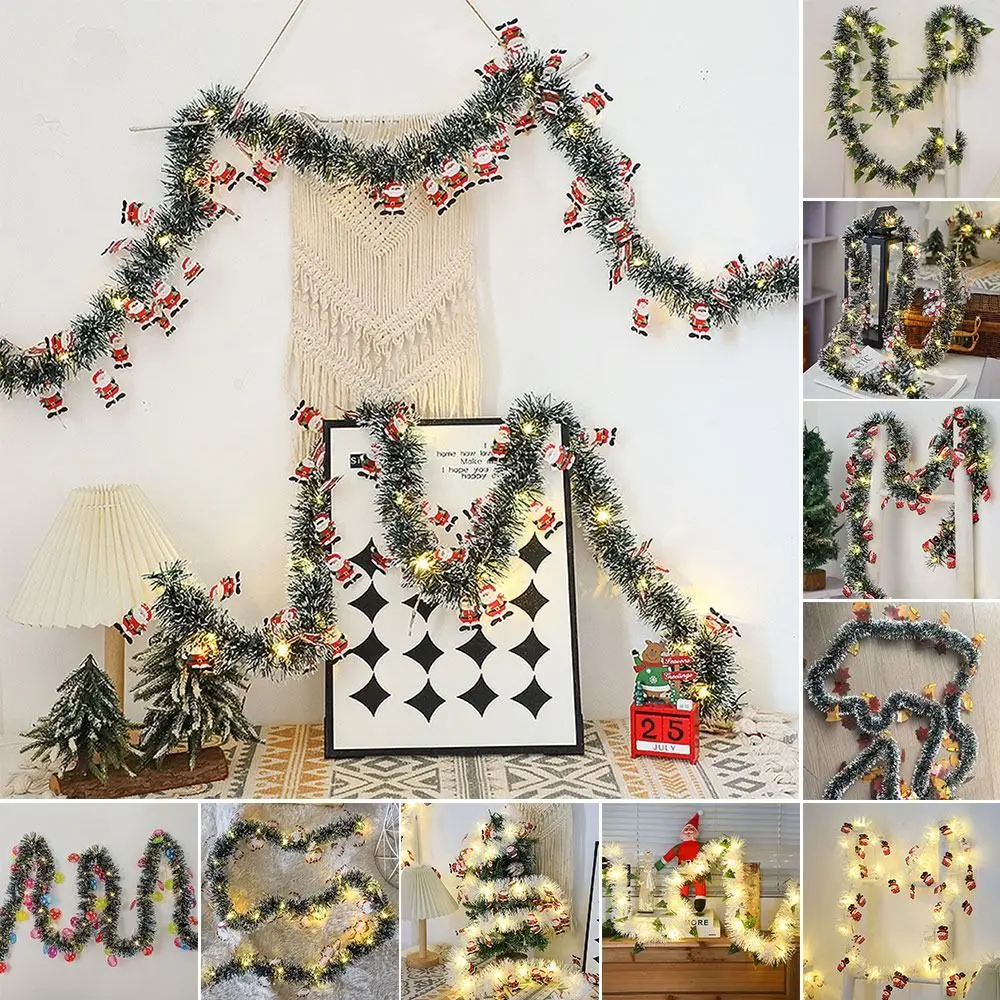 Corda de luz divertida de 5 metros, decoração de floco de neve de Papai Noel, arranjo de cena de Natal e Ano Novo