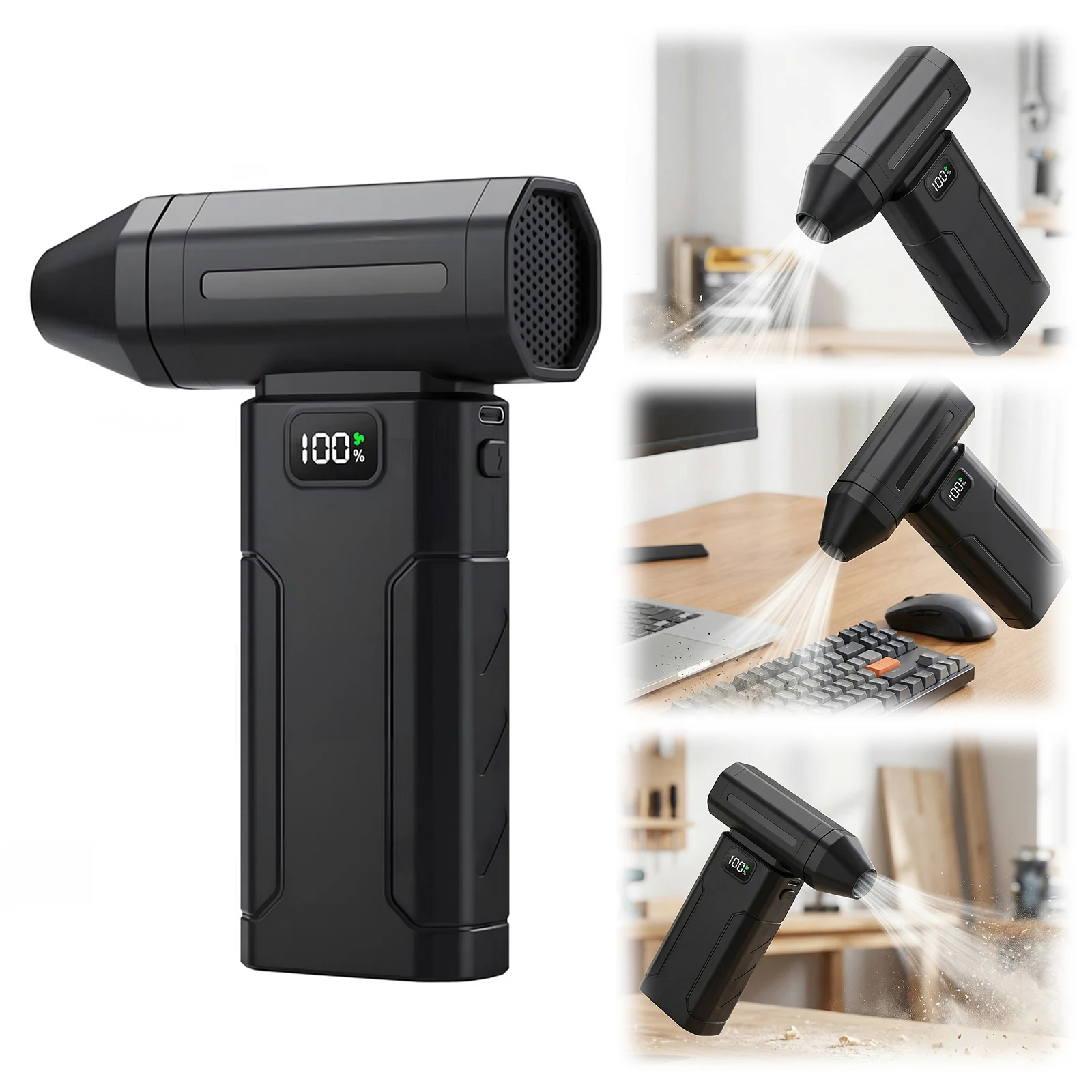 

Powerful Violent Fan 5-Speed Handheld Portable Dust Blower Electric Dryer Screen Display Rechargeable for Car Computer Cleaning