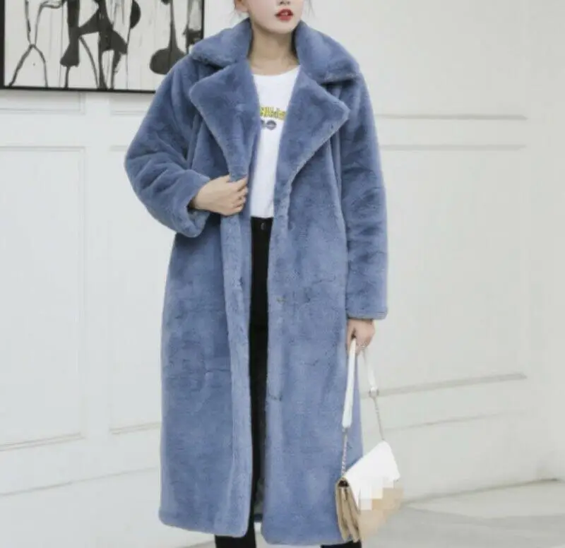 High Quality Imitation Velvet Fur and Cotton Warm Mink Fur Coat for Women In Spring Autumn and Winter