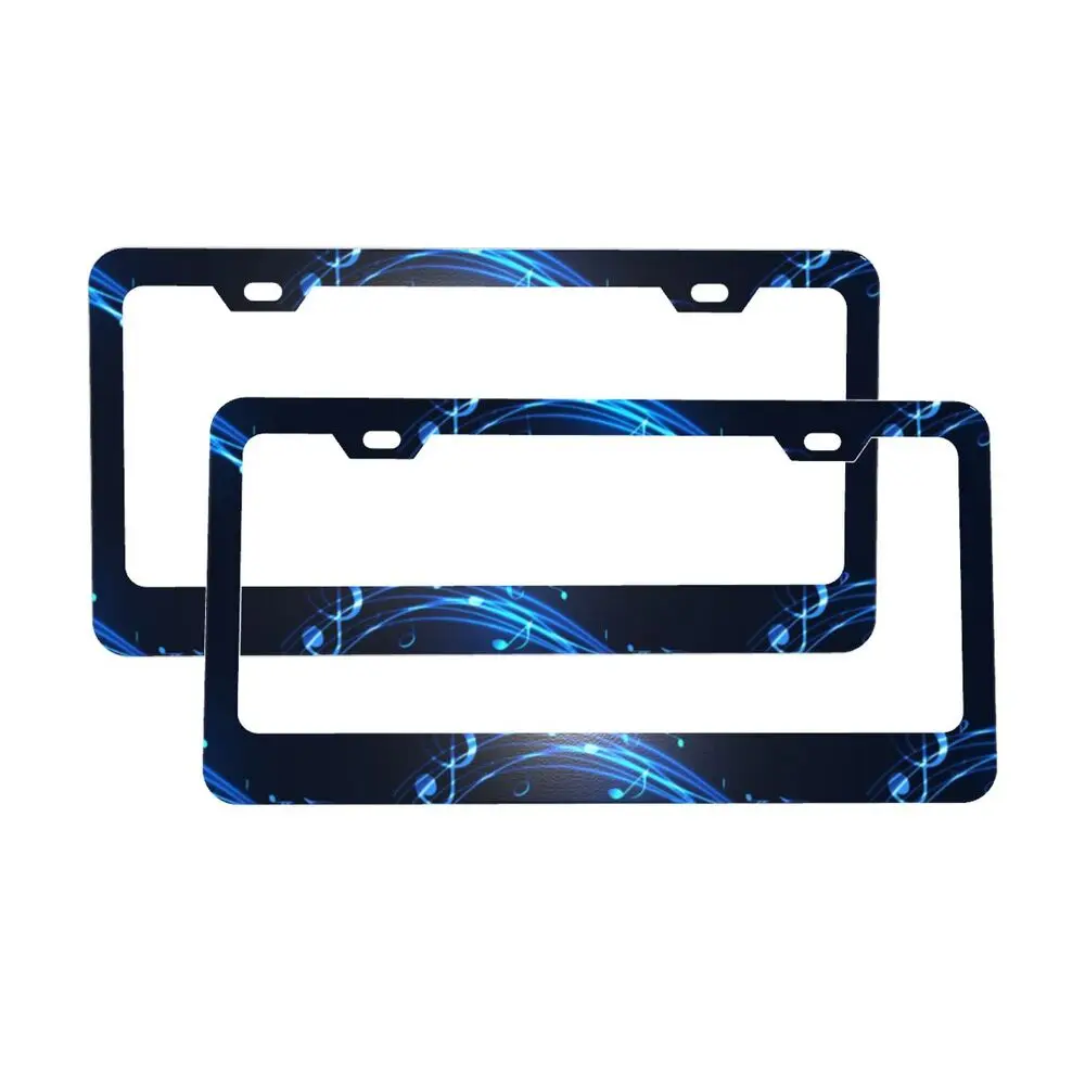 Blue Music Notes 2 PCSPretty  License Plate Frames Car  License Plate Cover Protection Suitable for American Cars Individuation