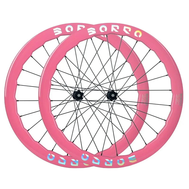 

700c Carbon Disc Brake Wheelset Wave Ring For Road Bike Thru Axle Quick Release Center Lock Carbon Fiber Clincher Bicycle Wheel