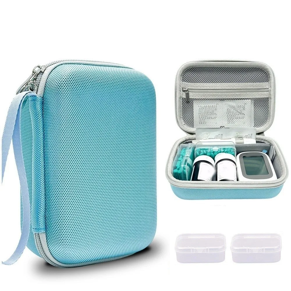 EVA Glucose Meter Storage Box Thickened Large Capacity Hard Shell Storage Box Shockproof Waterproof Essential Oil Case Trave