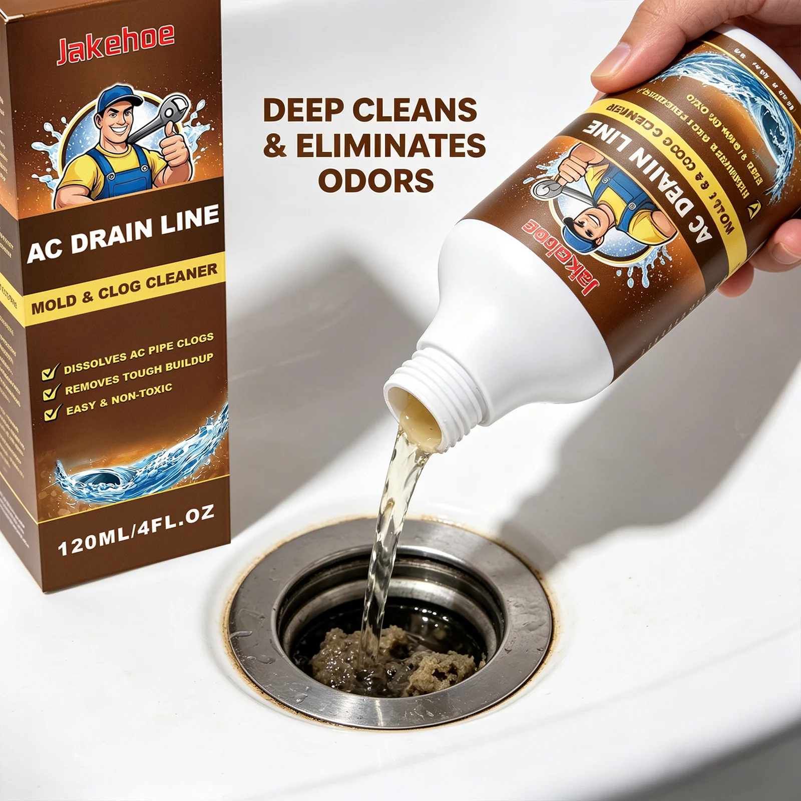 Drainage Pipe Dredging Agent Dissolving Pipe Clogs Removing Tough Buildup Eliminating Odors Easy & Non-toxic Mold & Clog Cleaner