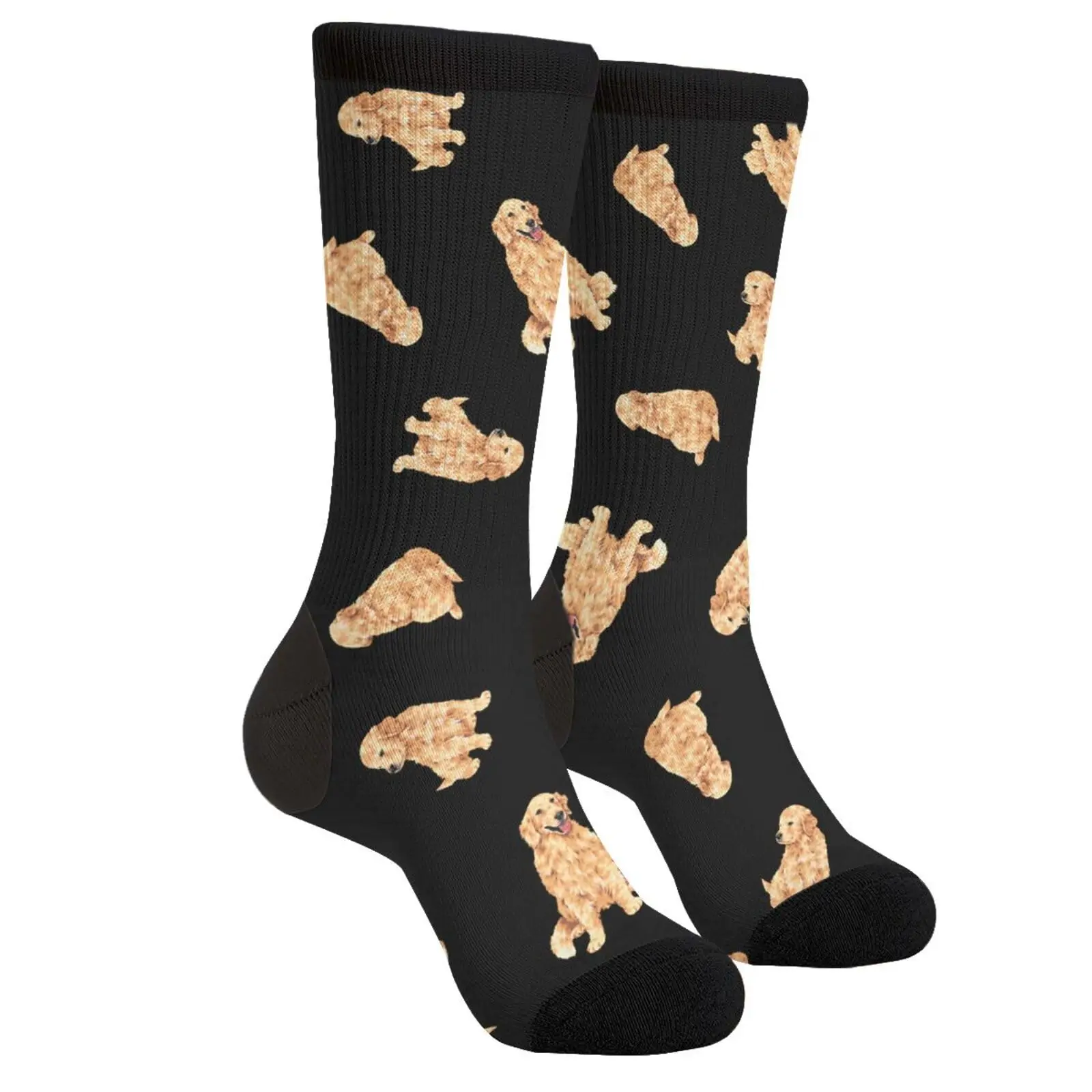 Cute Pretty Golden Retriever Dog Yellow Smiling Retrievers Labradors Casual Funny Funky Novelty Socks For Men Women