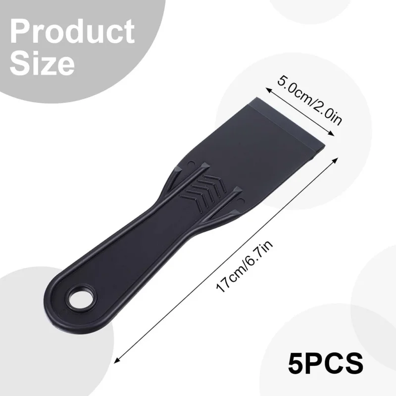 【5 Pack Plastic Scraper Kit】Putty Knife and Wallpaper Smoothing Tool Set for Home Repair, Painting, Craft Projects