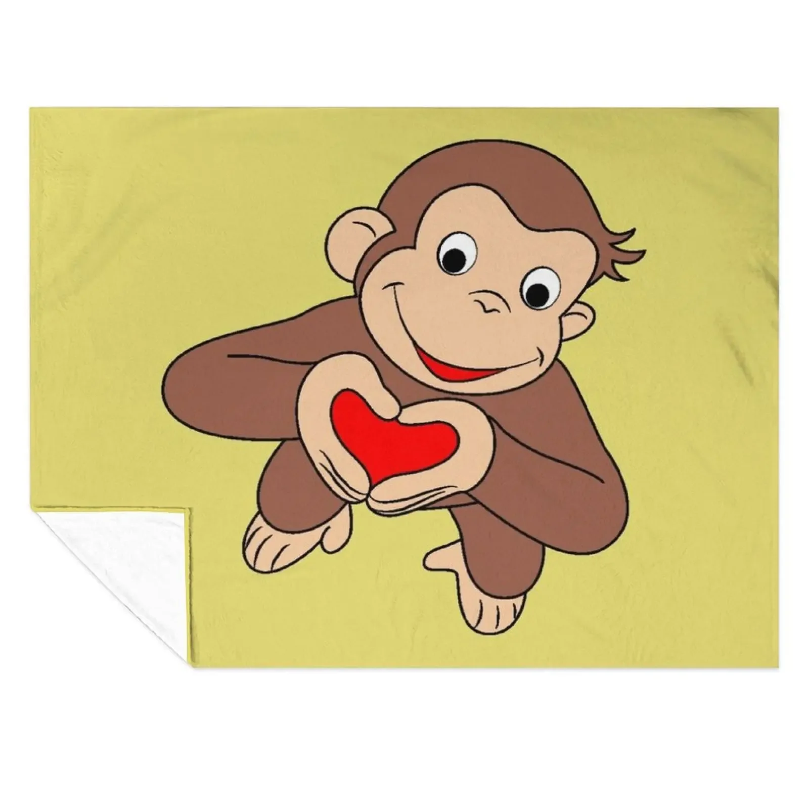 

Curious George Is All Heart Throw Blanket Multi-Purpose Luxury Designer Camping Large Blankets